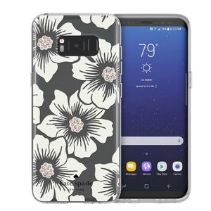 Kate Spade Phone Case Samsung Galaxy S8+ hollyhock Floral Stones